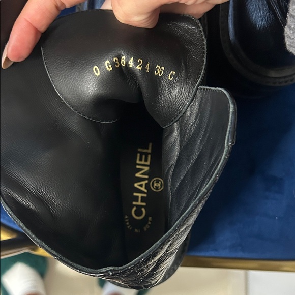 CHANEL Black Quilted Combat Boots - Picture 6 of 6